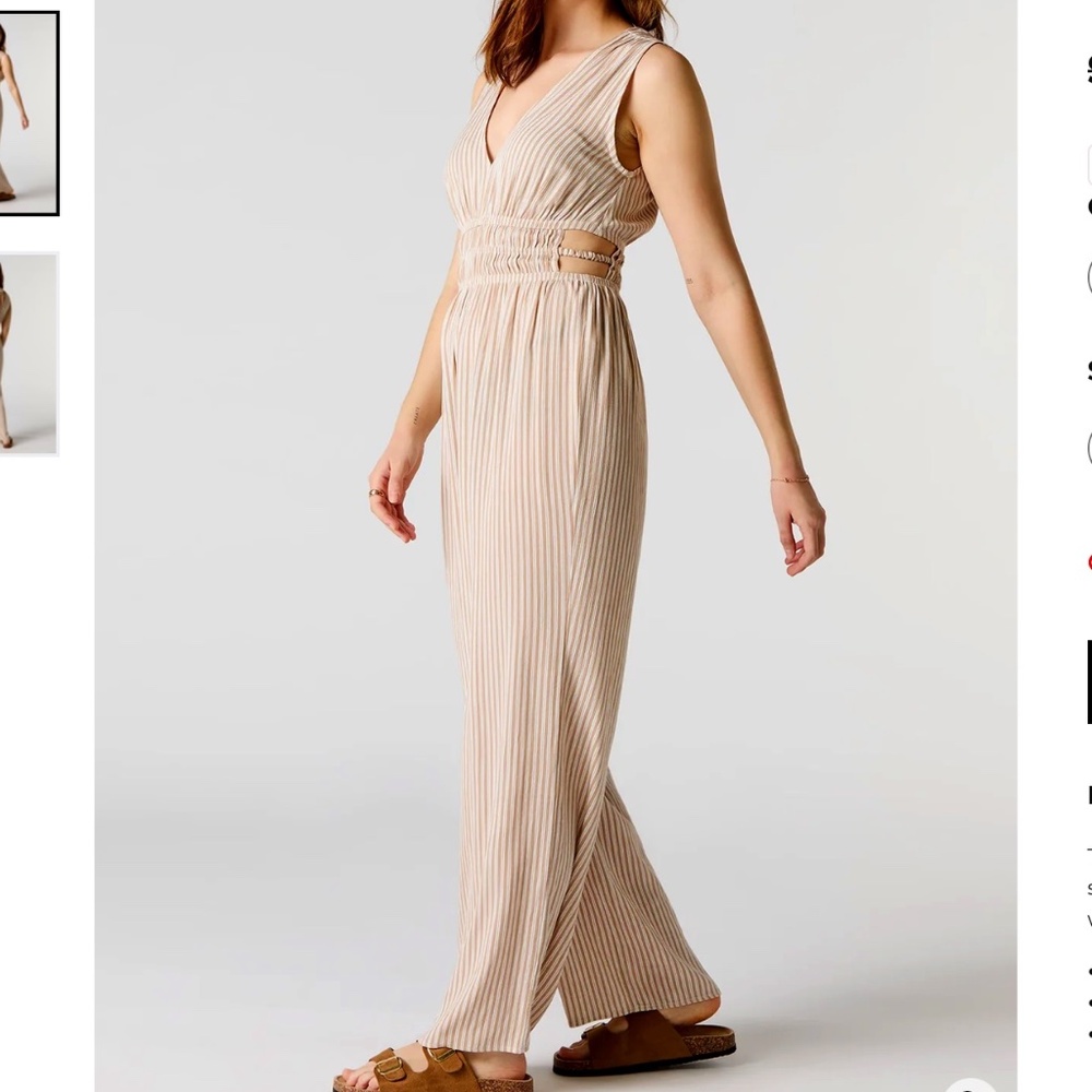 🤎☀️🍦 Wide Leg Jumpsuit size LARGE lightweight & casual NEW with TAGS!